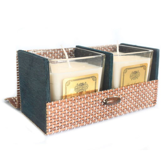 Double Candle Bamboo Boxes