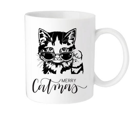 Personalised Christmas Catmas Ceramic Coffee Mug