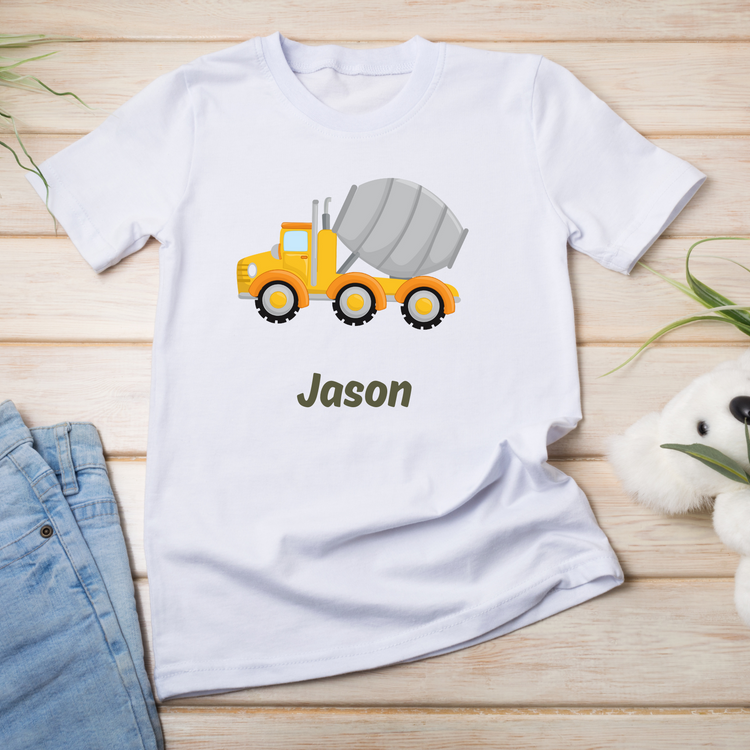 Personalised Kids Trucks  T-Shirt