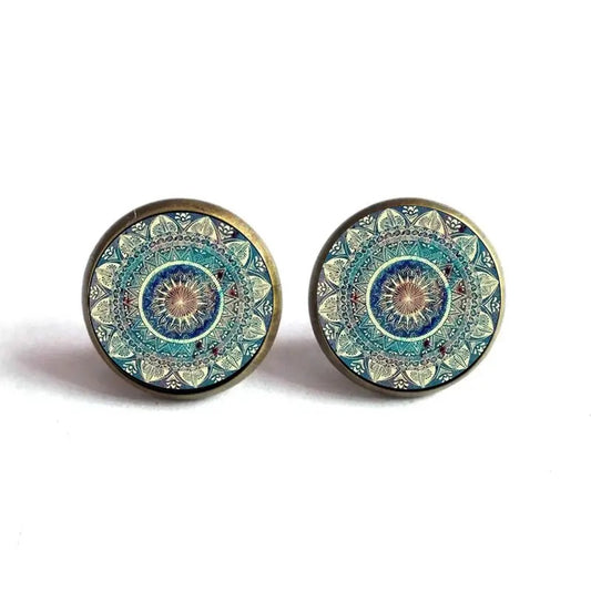 Blue Mandala Earrings