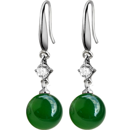Sliver Emerald Gemstone Earrings