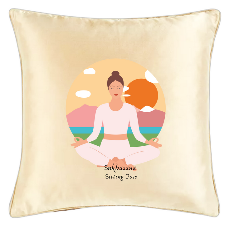 Sukhasana  Sitting Pose Yoga Cushion Covers