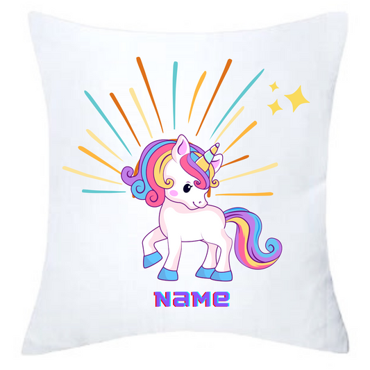 Unicorn Personalised Children Cushion Covers Child Name 40x40cm