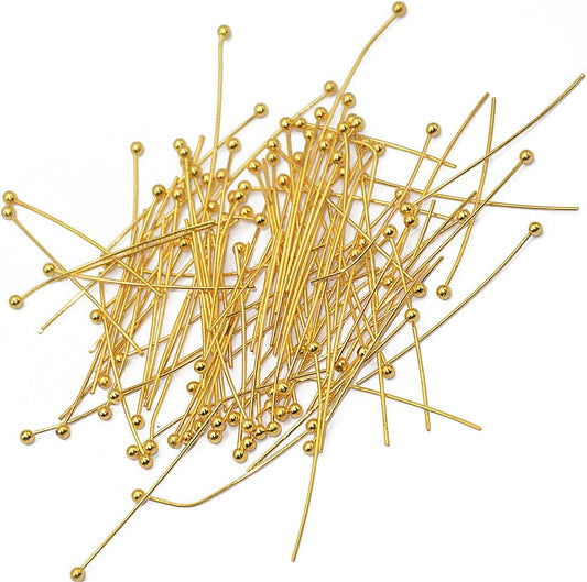Jewellery Headpins Ball Pins Golden Small 20mm