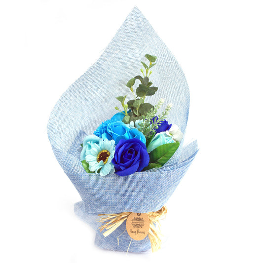 Blue Bath Soap Flower Bouquet