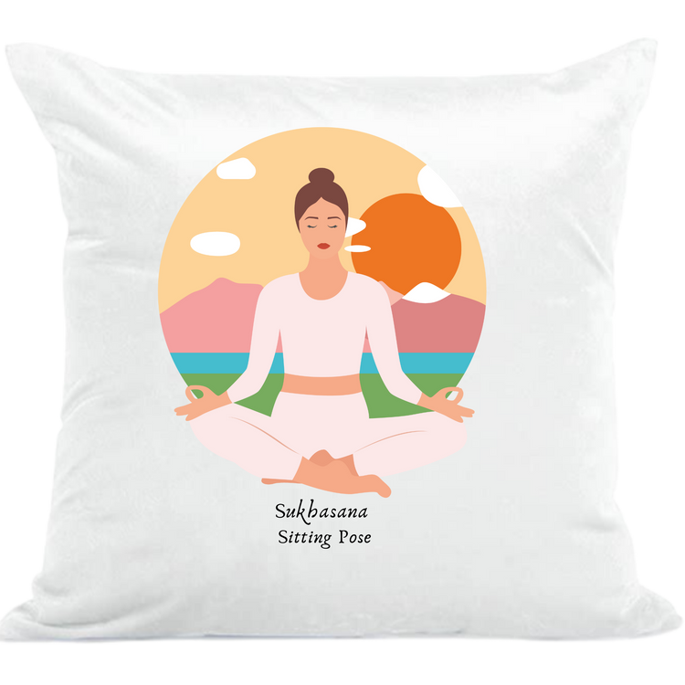 Sukhasana  Sitting Pose Yoga Cushion Covers